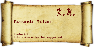 Komondi Milán névjegykártya